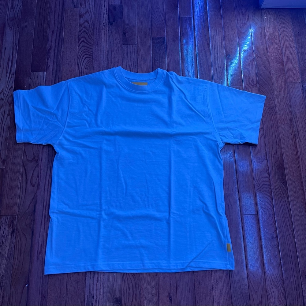 white yellow label tshirt